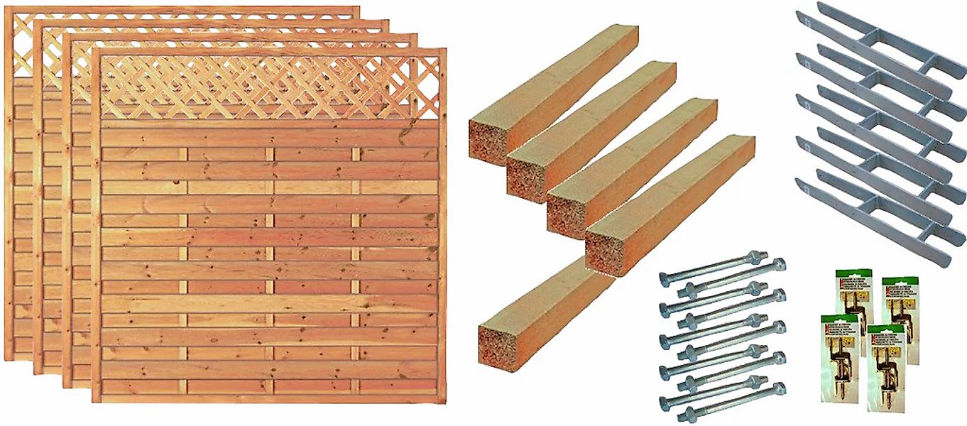 Tetzner & Jentzsch Dichtzaun "Memphis 2" 4 Elemente, LxH: 765x180 cm günstig online kaufen