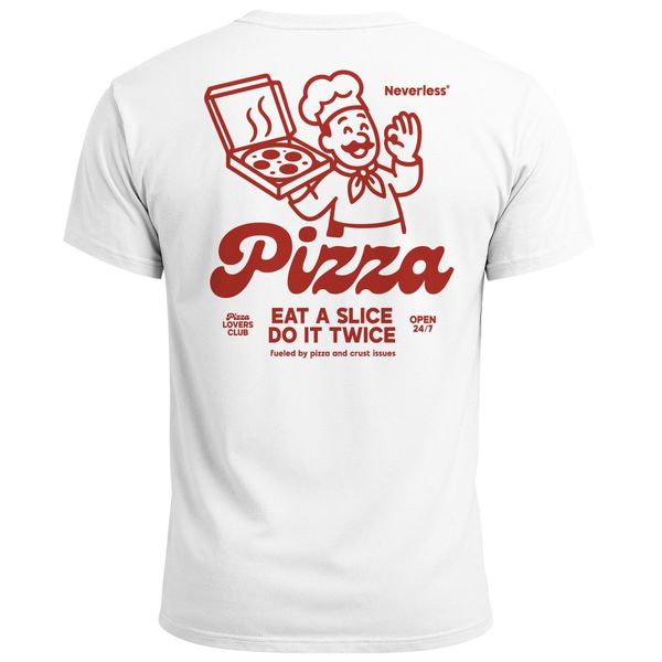 Neverless Print-Shirt Herren T-Shirt Backprint Pizza günstig online kaufen