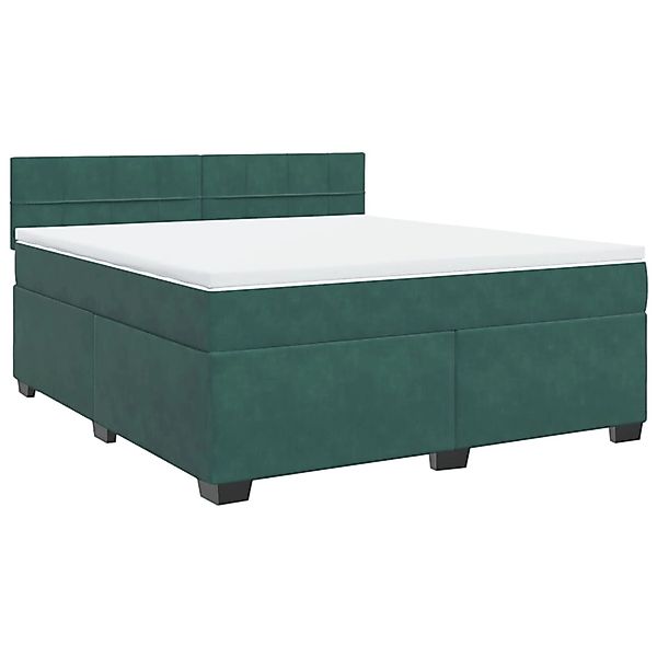 vidaXL Boxspringbett mit Matratze Dunkelgrün 180x200 cm Samt 3286381 günstig online kaufen