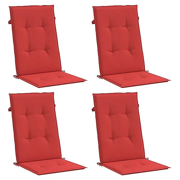 vidaXL Gartenstuhlauflagen für Hochlehner 4 Stk Rot 120x50x3 cm Stoff 43188 günstig online kaufen