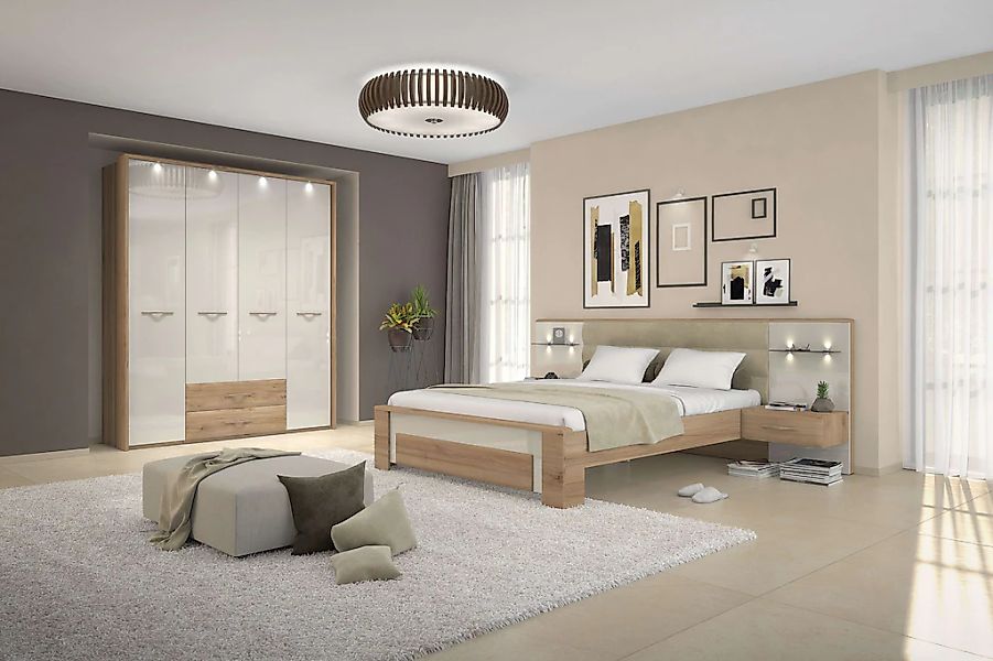 Home affaire Kleiderschrank "Gala, beige hochglänzend UV lackiert, kratzfes günstig online kaufen