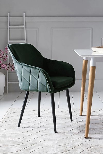 SalesFever Armlehnstuhl "Komfortabler Esszimmerstuhl mit Stil" () Samtvelou günstig online kaufen