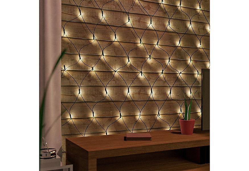 Mojawo Lichtervorhang 100 LED Lichternetz Lichterkette warmweiß Innen Ausse günstig online kaufen