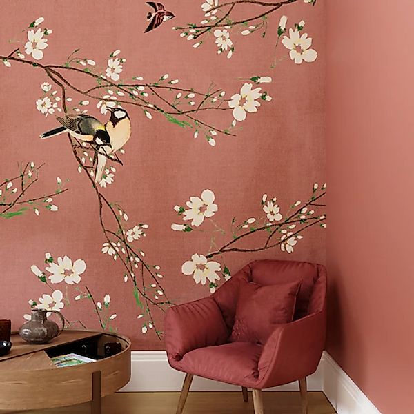 Art for the home Fototapete »Vögel & Blüten«, animal print, Design Tapeten günstig online kaufen