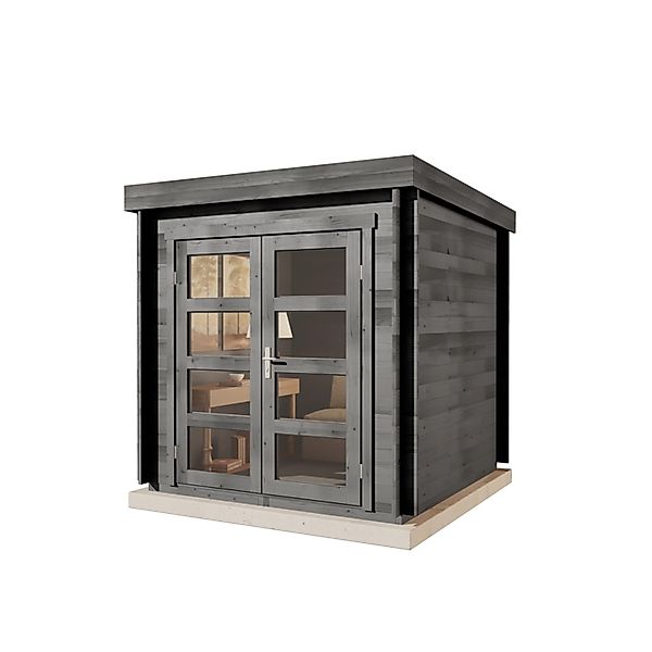 Alpholz Gartenhaus Set Paloma petit Imprägniert Grau 234x234cm inkl. Dachei günstig online kaufen