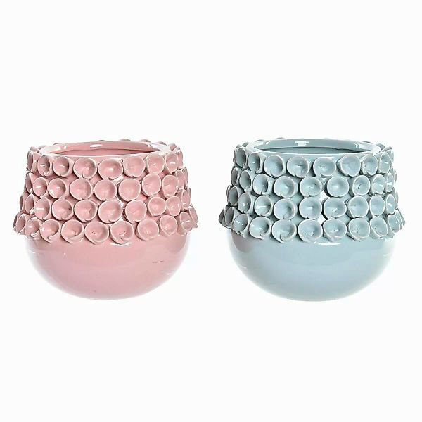 Vase Dkd Home Decor Rosa Türkis Steingut Mediterraner (17 X 17 X 13.5 Cm) ( günstig online kaufen