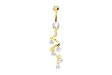 PIERCINGLINE Bauchnabelpiercing Chirurgenstahl Bananabell KRISTALLRANKE (Ba günstig online kaufen