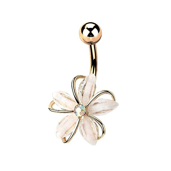 Taffstyle Bauchnabelpiercing Bauchnabelpiercing Zirkonia Kristall Blume günstig online kaufen