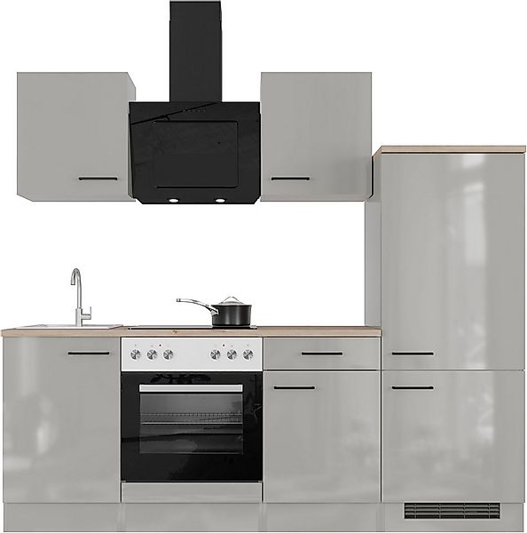 Flex-Well Küchenzeile Lund, wahlweise mit E-Geräten, Breite 220 cm, glänzen günstig online kaufen