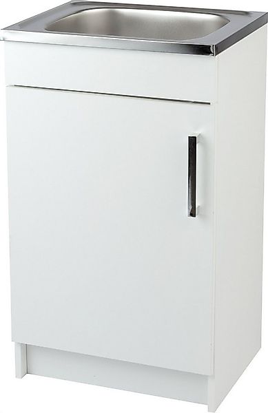 STAMAR Spülenschrank Küchenschrank 50cm Weiß Spüle Edelstahl Siphon Geschir günstig online kaufen