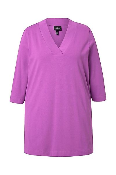 Ulla Popken T-Shirt Longshirt A-Linie V-Ausschnitt 3/4-Arm günstig online kaufen