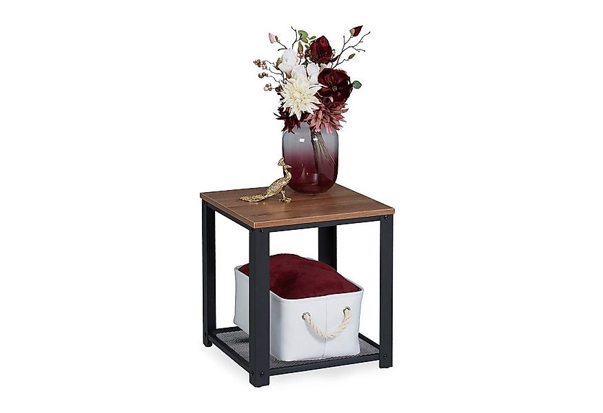 relaxdays Beistelltisch Industrial mit 2 Ablage günstig online kaufen