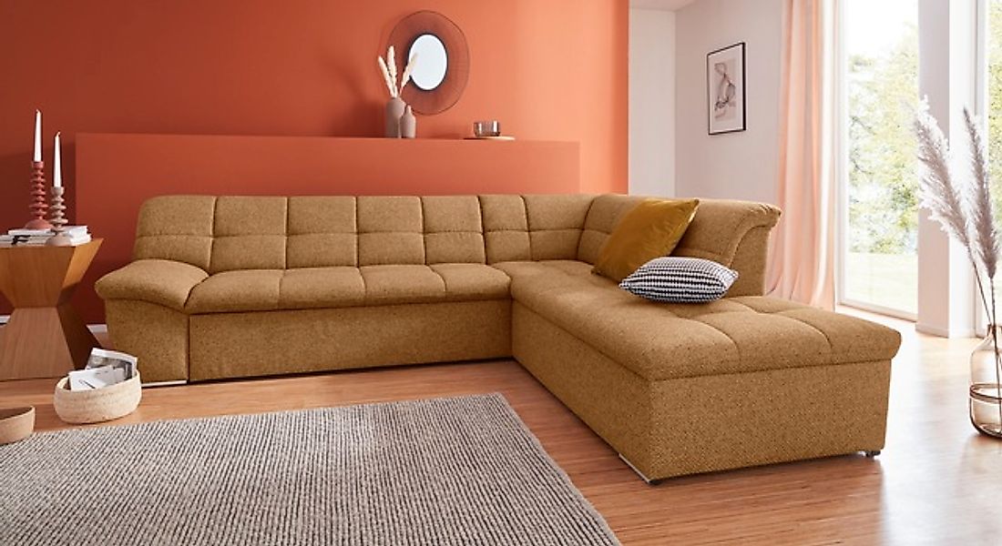 DOMO collection Ecksofa »Lagoa, moderne Sitzheftung, bequem und komfortabel günstig online kaufen