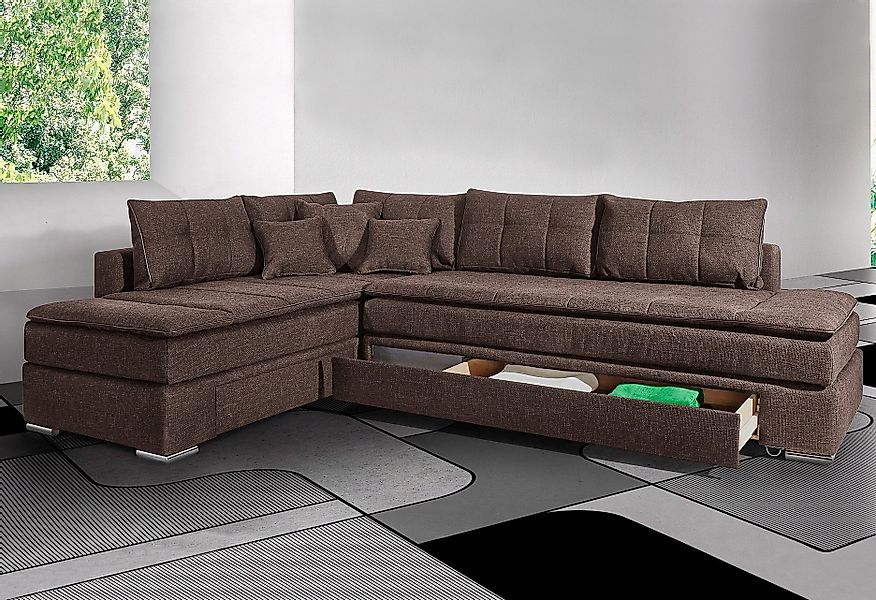 INOSIGN Ecksofa "Night & Day L-Form, B: 304 cm", mit Bettfunktion, Bettkast günstig online kaufen
