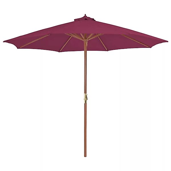 Sonnenschirm Mit Holz-mast 300 Cm Bordeauxrot günstig online kaufen
