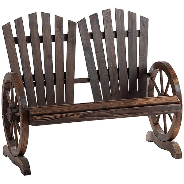 Outsunny Bank Gartenbank mit Armlehne, Tannenholz, günstig online kaufen