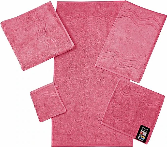 ROSS Waschhandschuh »Cashmere feeling«, (6 St.), mit Wellen-Bordüre günstig online kaufen