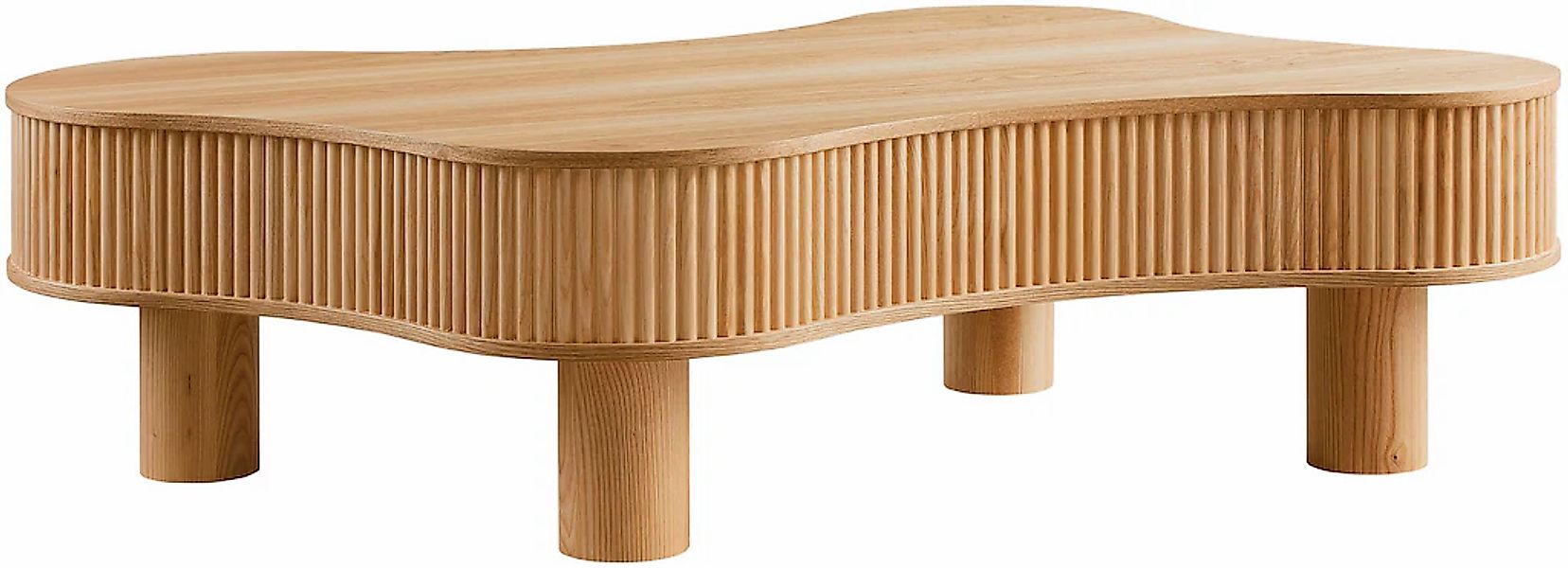 SalesFever Couchtisch "Wohnzimmertisch organisch mit Massivholz-Lamellen 11 günstig online kaufen