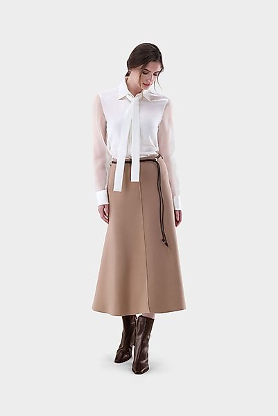 Seidenbluse mit Organza Ärmeln günstig online kaufen