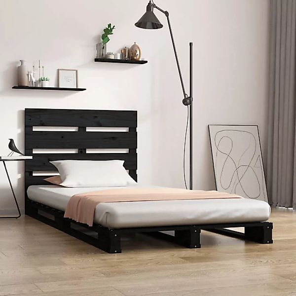 Vidaxl Massivholzbett Schwarz 75x190 Cm Kiefer 2ft6 Small Single günstig online kaufen