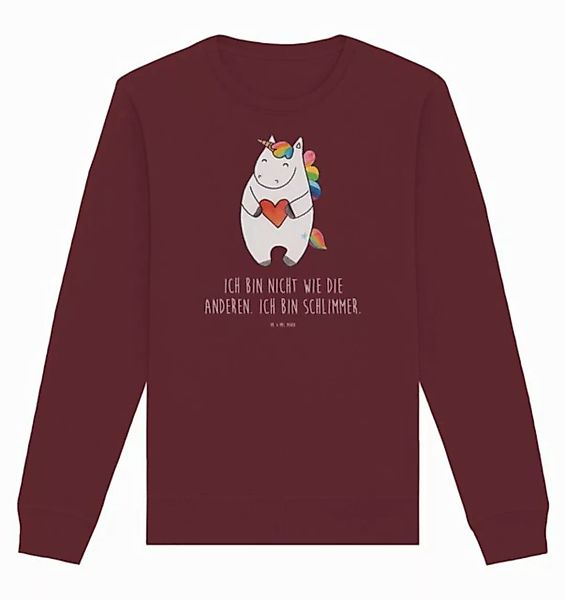 Mr. & Mrs. Panda Longpullover Größe M Einhorn Herz - Burgundy - Geschenk, E günstig online kaufen