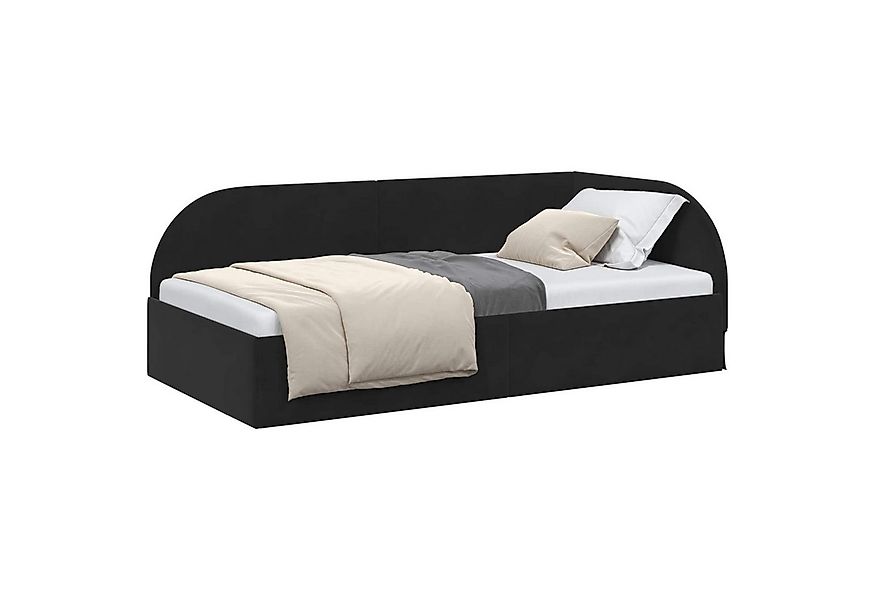 vidaXL Bett Eckbettgestell Schwarz 80 cm x 200 cm Polyester und Sperrholz ( günstig online kaufen