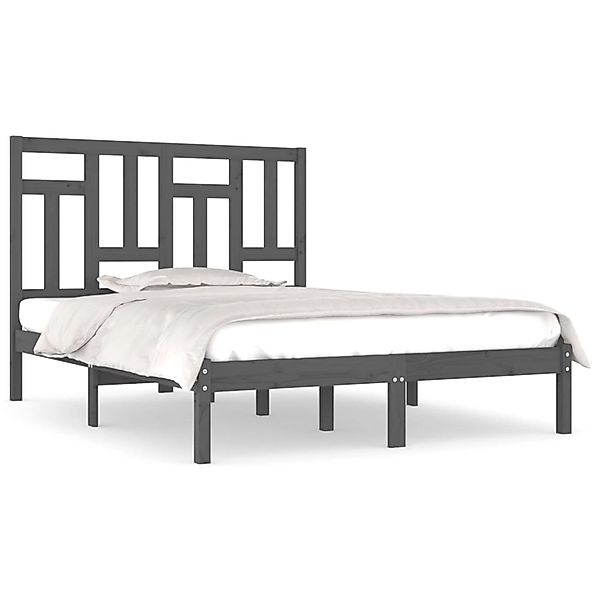 Vidaxl Massivholzbett Grau Kiefer 200x200 Cm günstig online kaufen