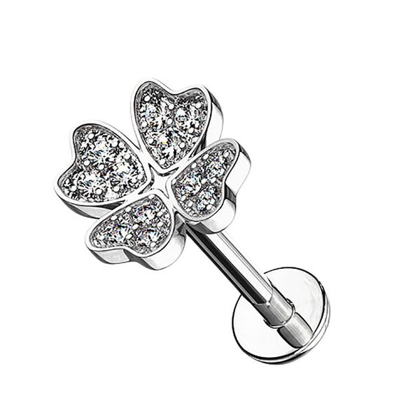 Taffstyle Piercing-Set Piercing Stab mit Kleeblatt günstig online kaufen