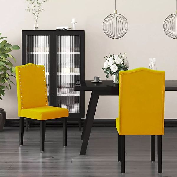 Esszimmerstühle 2 Stk. Gelb Samt günstig online kaufen