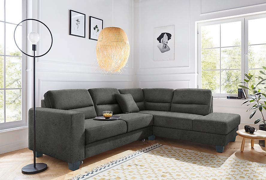 TRENDMANUFAKTUR Ecksofa »Chamber, zeitlos&modern, hoher Sitzkomfort, Breite günstig online kaufen