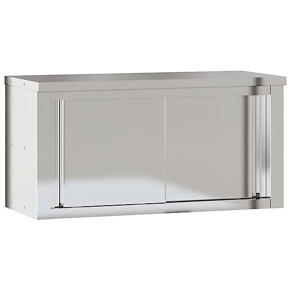 vidaXL Wandhängeschrank, Küchen-Wandschrank mit Schiebetüren Edelstahl günstig online kaufen