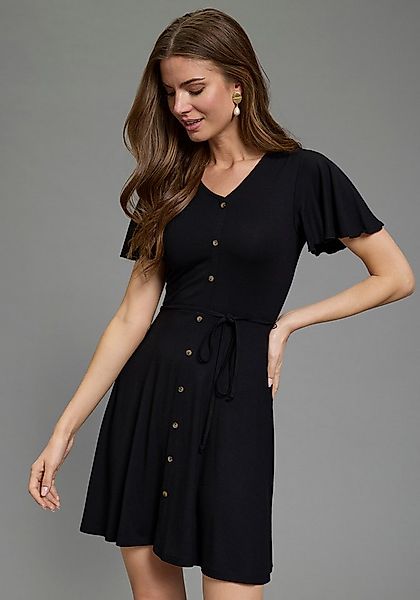 Laura Scott Sommerkleid dekorative Knopfleiste, elastische Viskosemischung, günstig online kaufen