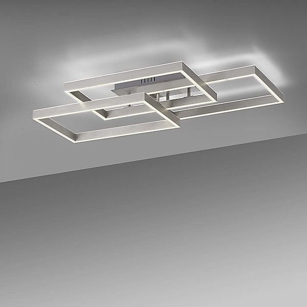 LED Deckenleuchte Paan in Silber 3x 12,5W 3999lm eckig günstig online kaufen