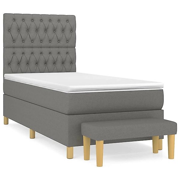 vidaXL Boxspringbett mit Matratze Dunkelgrau 90x200 cm Stoff1358742 günstig online kaufen
