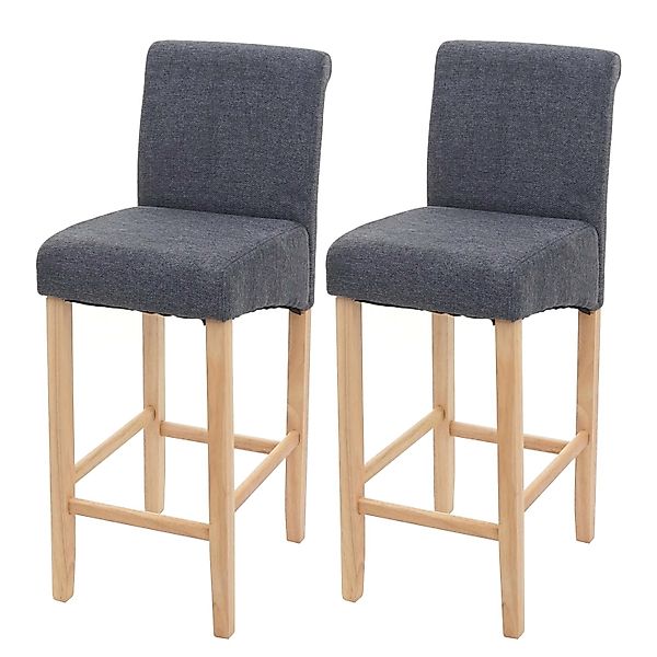 PROREGAL 2er-Set Barhocker Gepolstert Mit Lehne Sitzhöhe 75cm Holz Dunkelgr günstig online kaufen