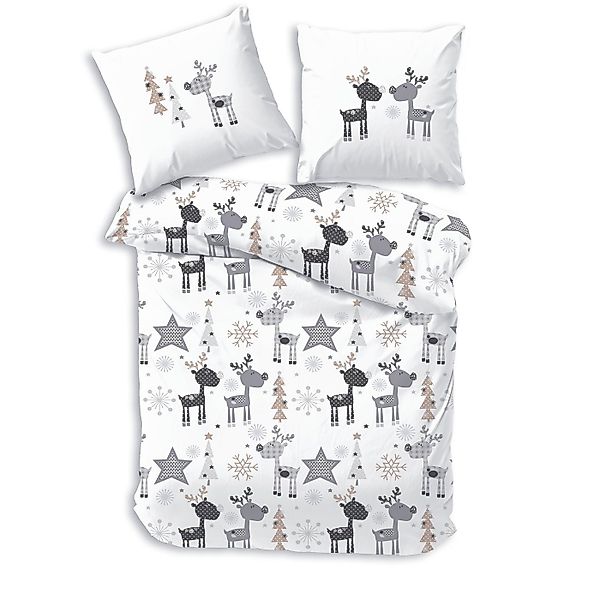 Träumschön Bettwäsche Biber Winter- Weihnachtsbettwäsche 135x200 cm oder 15 günstig online kaufen