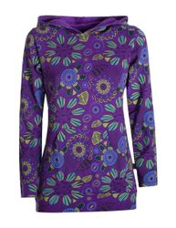 Vishes Kapuzenshirt Langarm Hoodie mit Blumen günstig online kaufen