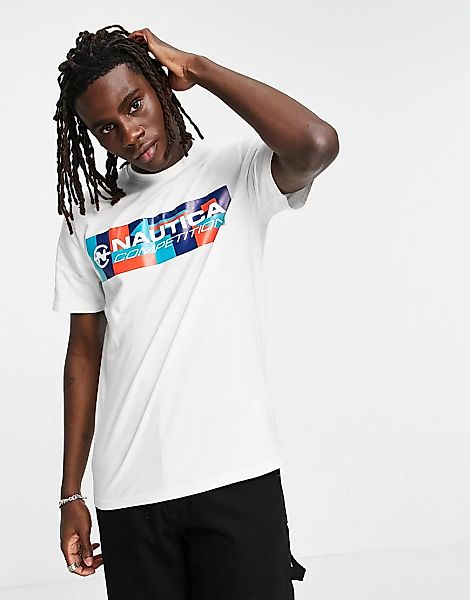 Nautica Competition – Luff – T-Shirt mit Logobox in Weiß günstig online kaufen