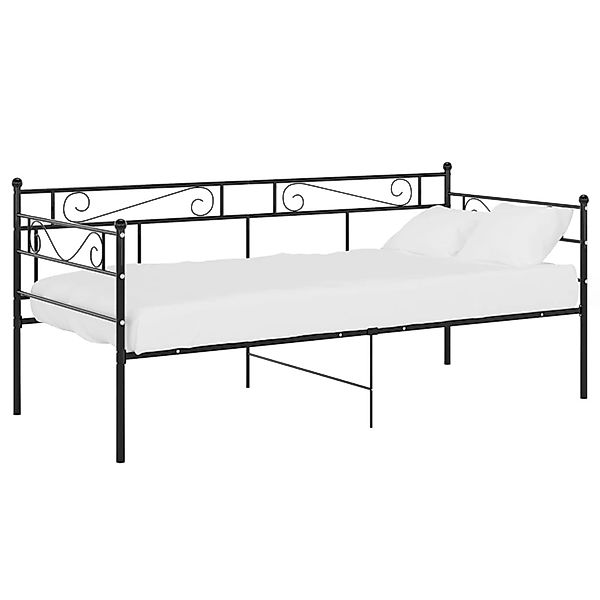 vidaXL Schlafsofa Bettgestell Schwarz Metall 90x200 cm650975 günstig online kaufen