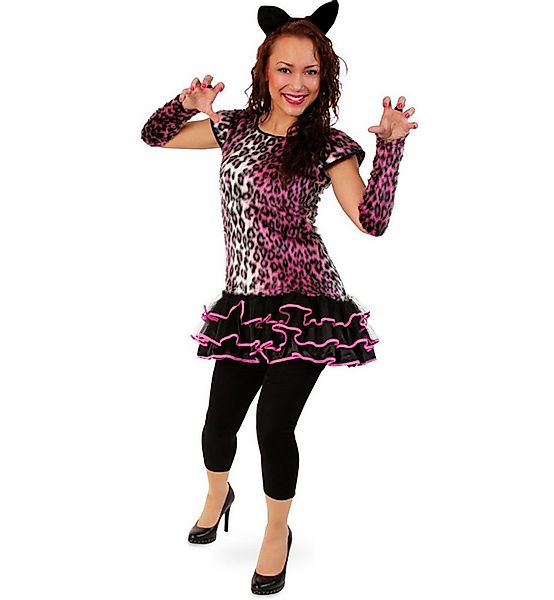Fries Kostüm Damen Pink Leopard Kostüm Kleid Karneval Fasching günstig online kaufen