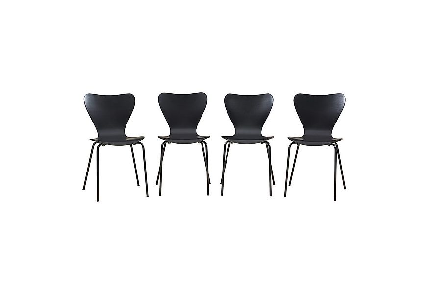 en.casa Esszimmerstuhl (Set), »Essunga« Holz Metall 80x48x45,5 cm Schwarz günstig online kaufen