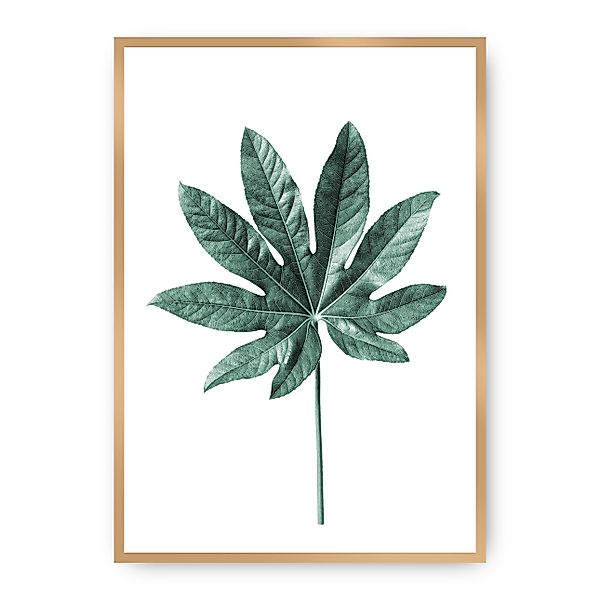Poster Leaf Emerald Green, 30 x 40 cm, Rahmen wählen: gold günstig online kaufen