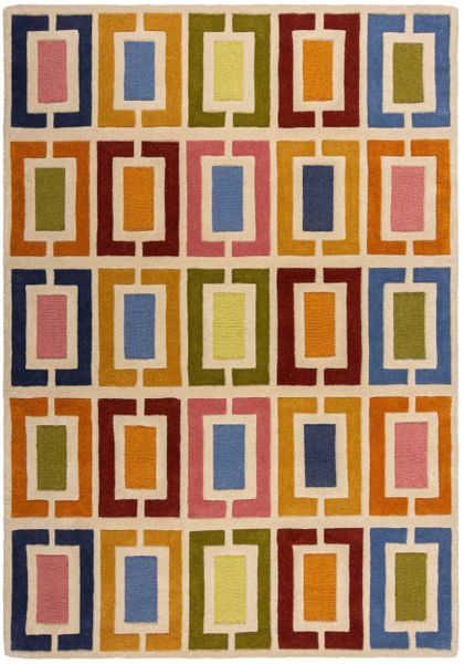 FLAIR RUGS Wollteppich "Retro Blocks mit Hoch-Tief-Effekt" rechteckig 10 mm günstig online kaufen
