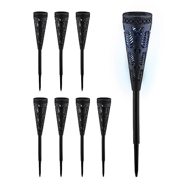 relaxdays LED Solarleuchte Solarlampen-Set mit Lichteffekt, günstig online kaufen