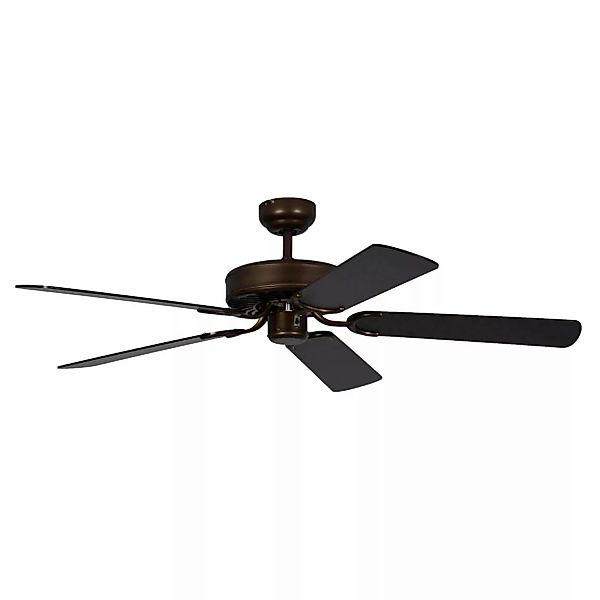 Pepeo Deckenventilator Potkuri Aged Bronze - Schwarz 132 cm mit Zugkette günstig online kaufen