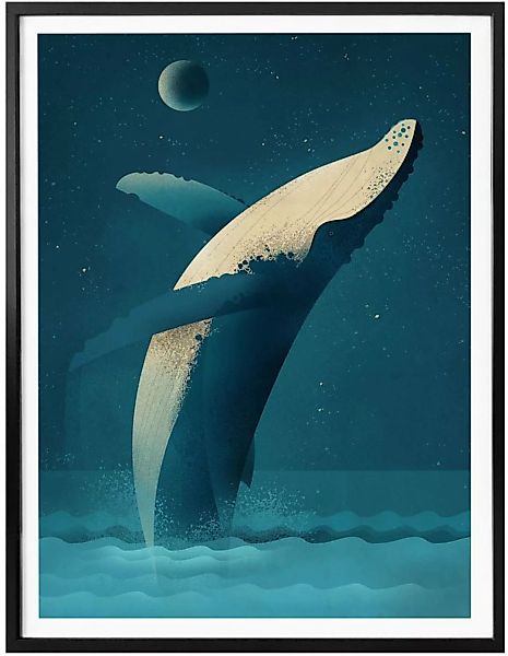 Wall-Art Poster »Humpback Whale«, Schriftzug, (1 St.), Poster ohne Bilderra günstig online kaufen
