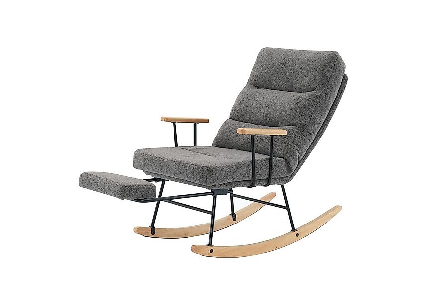 Merax Schaukelstuhl Verstellbarer Lesestuhl mit Fußstütze, Schaukelsessel m günstig online kaufen