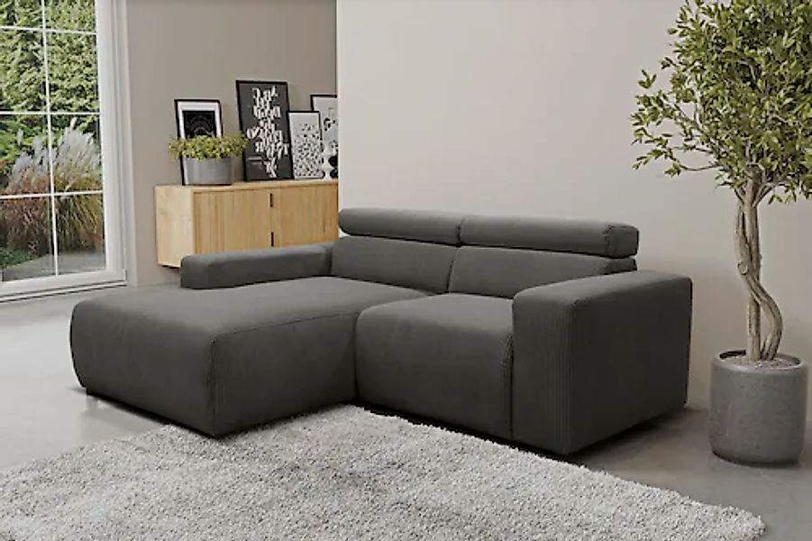 DOMO collection Ecksofa »Brandon, inkl. Kopfteilverstellung, B/T/H: 214/100 günstig online kaufen