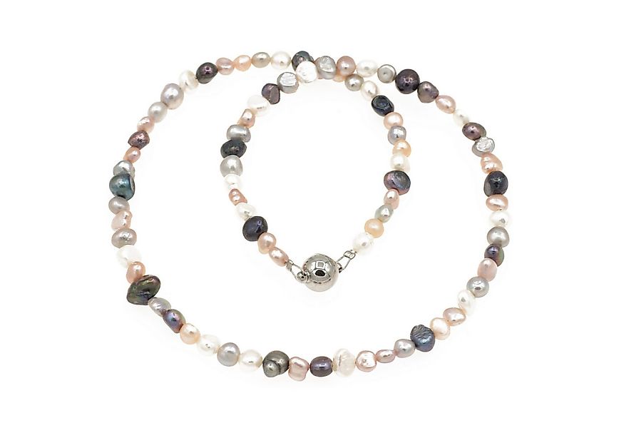 Bella Carina Perlenkette Perlenkette mit rosa grauen echten Perlen unregelm günstig online kaufen