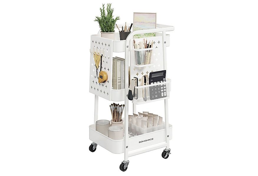 SONGMICS Beistellwagen, Rollwagen, Küchenwagen, Servierwagen, Ablagen, Loch günstig online kaufen